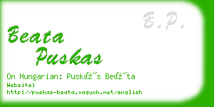 beata puskas business card